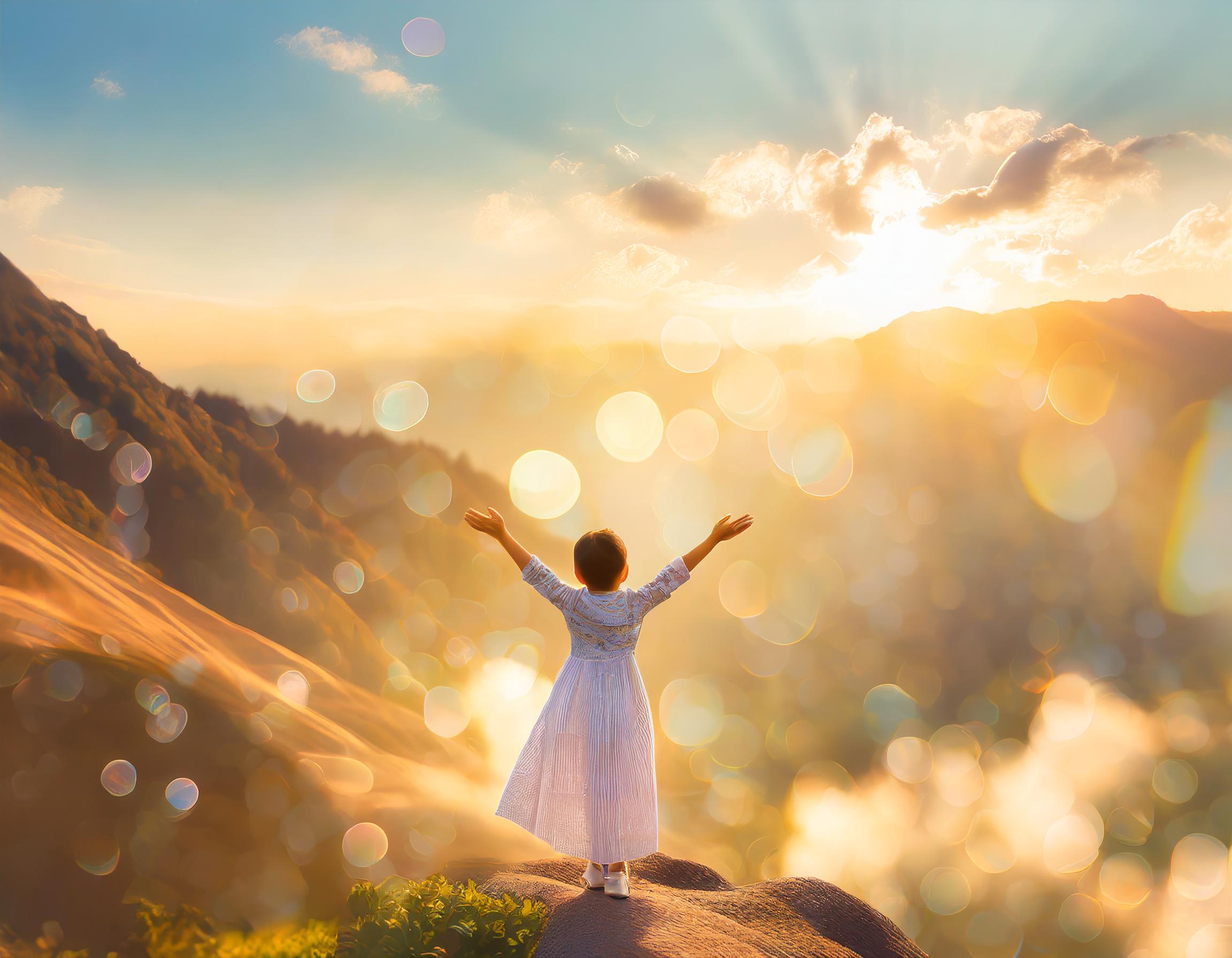Firefly baby back, raising hands, concept of worshiping mighty God 58765.jpg